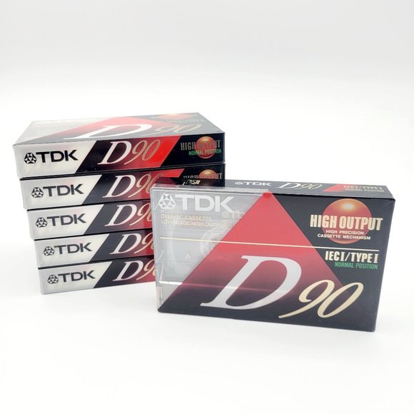 New & Sealed TDK 6 Blank Dynamic Cassette Tapes Low Noise High Output IECI D 90 - Picture 1 of 5